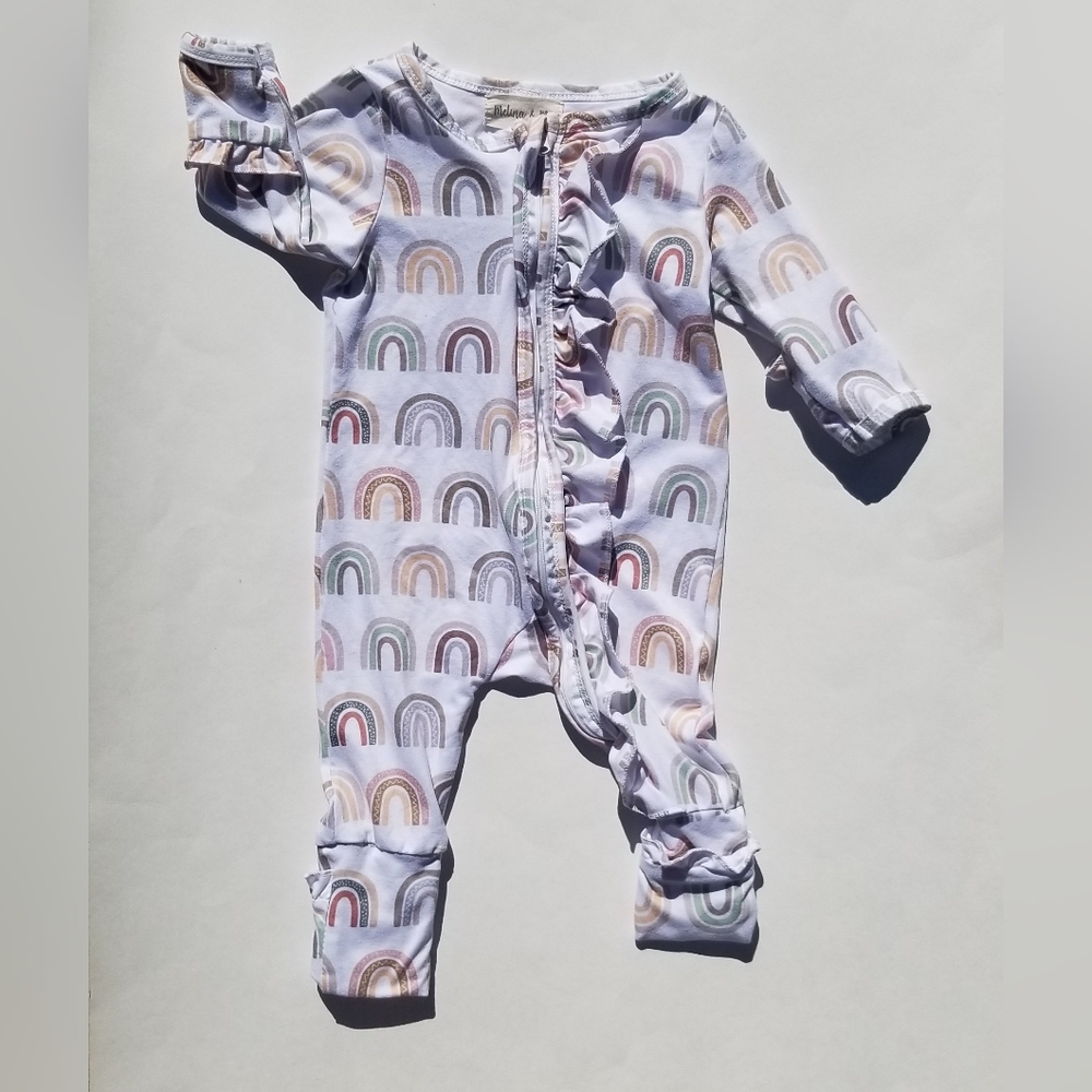 Melina & Me Rainbow Zip Onesie Romper 3-6 Months